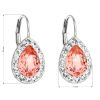 Stříbrné náušnice visací s krystaly Swarovski oranžová slza 31242.3