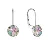 Stříbrné náušnice visací s krystaly Swarovski zelené malé 31321.3 sakura