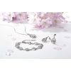 Stříbrné visací náušnice kapky se Swarovski krystaly 31305.3 sakura