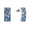 Stříbrné visací náušnice se Swarovski krystaly modrý obdélník 31303.3 blue style