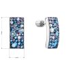 Stříbrné visací náušnice se Swarovski krystaly modrý obdélník 31303.3 blue style