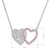 Stříbrný náhrdelník dvojité srdce se Swarovski krystaly 32079.3 lt.rose