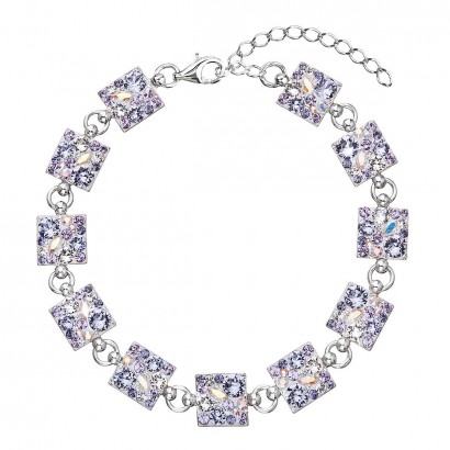 Stříbrný náramek se Swarovski krystaly fialový 33047.3 violet