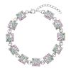 Stříbrný náramek se Swarovski krystaly mix barev 33047.3 sakura