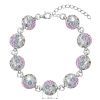 Stříbrný náramek se Swarovski krystaly mix barev 33048.3 sakura