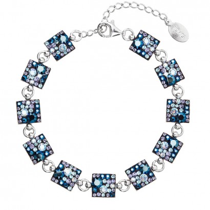 Stříbrný náramek se Swarovski krystaly modrý 33047.3 blue style