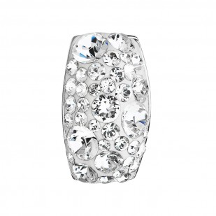 Stříbrný přívěsek s krystaly Swarovski bílý obdélník 34194.1