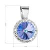 Stříbrný přívěsek s krystaly Swarovski fialový kulatý 34251.5