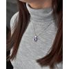 Stříbrný přívěsek s krystaly Swarovski fialový kulatý-rivoli 34112.3 violet