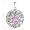 Stříbrný přívěsek s krystaly Swarovski mix barev fialová zelená růžová kulatý 34131.3 sakura