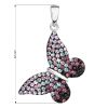 Stříbrný přívěsek s krystaly Swarovski mix barev motýl 34192.3 magic violet