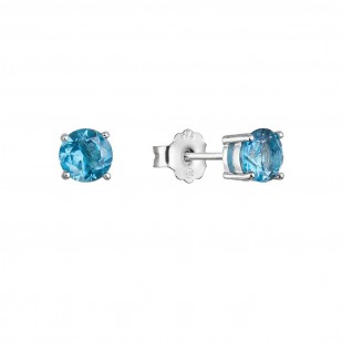 Stříbrné náušnice pecky s pravými kameny modrý 11484.3 london topaz