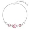 Stříbrný náramek se Swarovski krystaly růžová kytička 33112.3 light rose