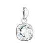 Stříbrný přívěsek s krystalem Swarovski bílý čtverec 34224.1