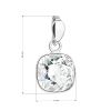 Stříbrný přívěsek s krystalem Swarovski bílý čtverec 34224.1