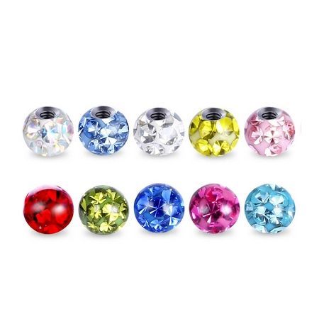 NUBIS Náhradní kulička s krystaly Swarovski, 3 mm, závit 1,2 mm (čirá) - ND01023-03-C