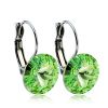 Ocelové náušnice s krystaly Swarovski® 12 mm, PERIDOT