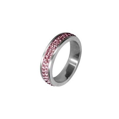 Prsten chirurgická ocel s krystaly Swarovski RSSW02 rose