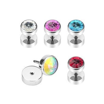 Piercing falešný plug zirkon HWPSFX22