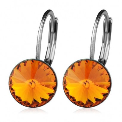 Ocelové náušnice s krystaly Swarovski®, TANGERINE