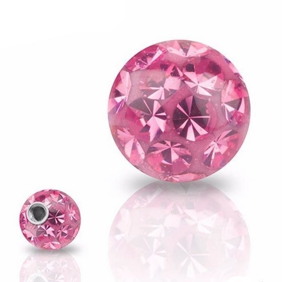 Šperky4U Náhradní kulička s krystaly Swarovski, 10 mm, závit 1,6 mm, barva ROSE - ND01023-10-P