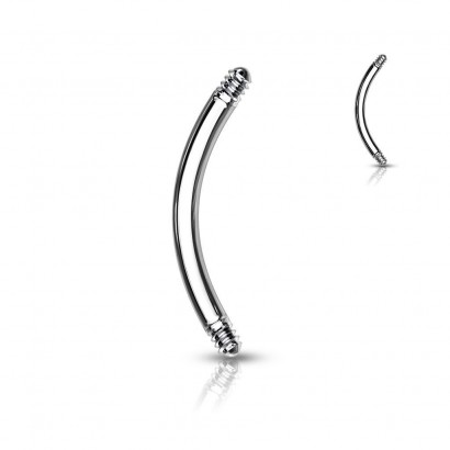 Piercing - náhradní tyčka zahnutá, závit 1,2 mm (1,2 x 6 mm)