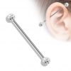 Industrial piercing s kamínky, barva: čirá