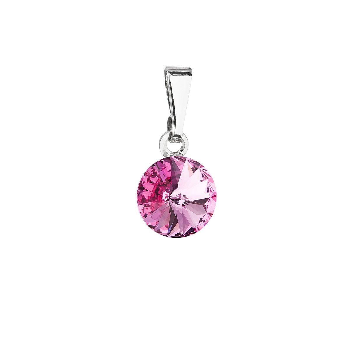 Evolution Group Přívěsek bižuterie se Swarovski krystaly růžový kulatý 54018.3 rose