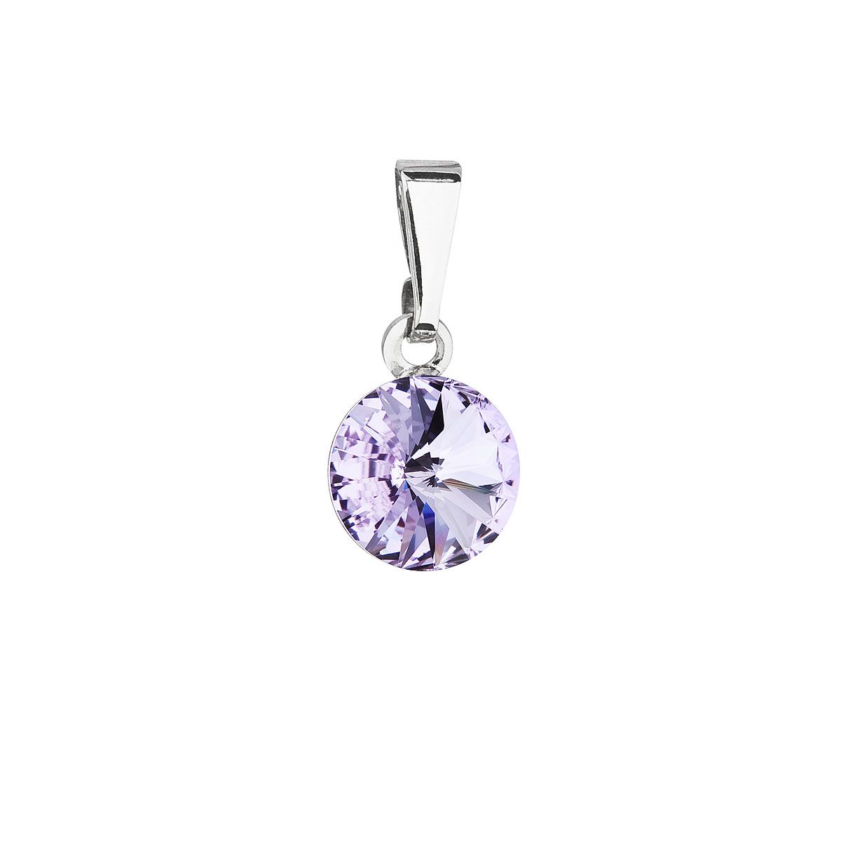 Evolution Group Přívěsek bižuterie se Swarovski krystaly fialový kulatý 54018.3 violet