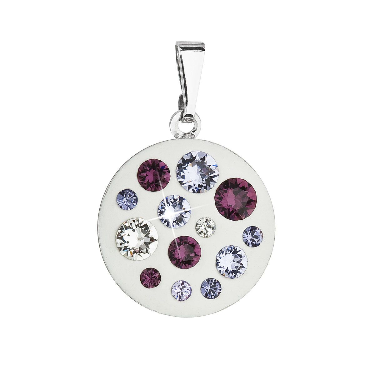 Evolution Group Přívěsek bižuterie se Swarovski krystaly fialový kulatý 54022.3 violet