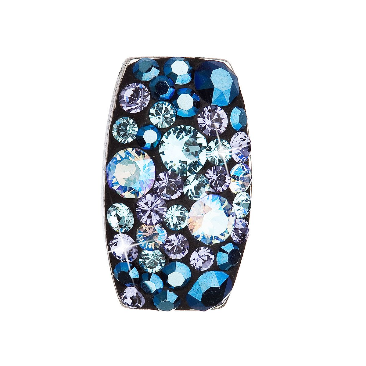 Evolution Group Stříbrný přívěsek s krystaly Swarovski modrý obdélník 34194.3 blue style