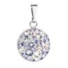 Stříbrný přívěsek s krystaly Swarovski mix barev kulatý 34225.3 sakura