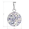 Stříbrný přívěsek s krystaly Swarovski mix barev kulatý 34225.3 sakura