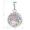 Stříbrný přívěsek s krystaly Swarovski mix barev kulatý 34225.3 sakura