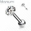 Cartilage piercing do ucha TITAN, 1,2 x 8 mm zirkon 4 mm