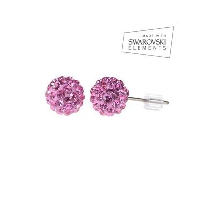 Titanové náušnice s krystaly Swarovski®, Rose