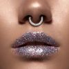 Piercing do nosu - septum, čiré kamínky